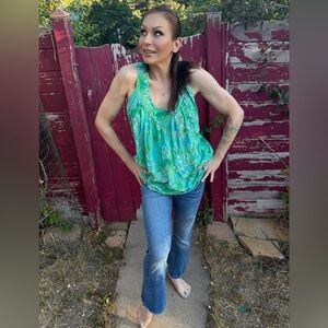 EUC- Vintage Batik Tie Dye Sleeveless Top- Size S-L